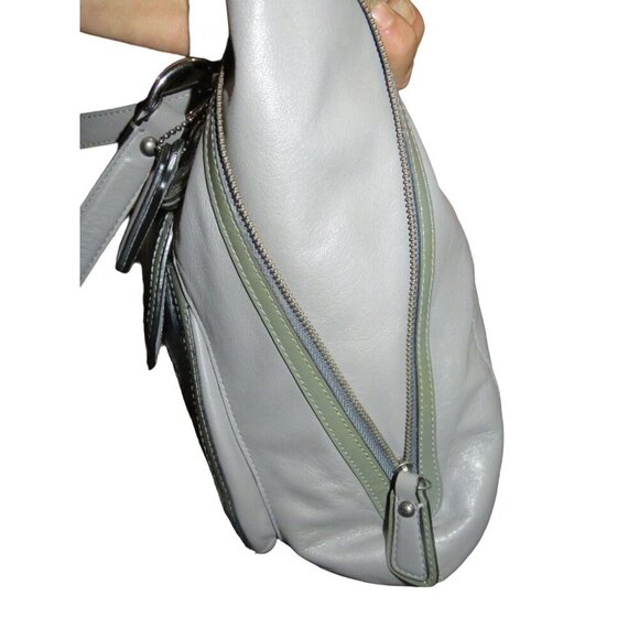 Coach 2011 Kristen Spectator Hobo Grey Croc Embossed Leather Expandable Satchel - Picture 4 of 13